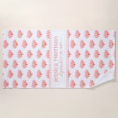 Joli Corail Tropical Serviette de plage personnali (Devant)