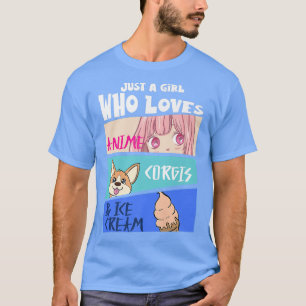 Joli Corgi Amoureux des chiens Tshirt Corgi Anime