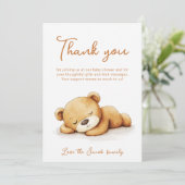 Joli couchage Teddy Ours Baby shower Merci (Debout devant)