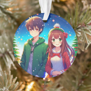 Joli couple d'anime Noël