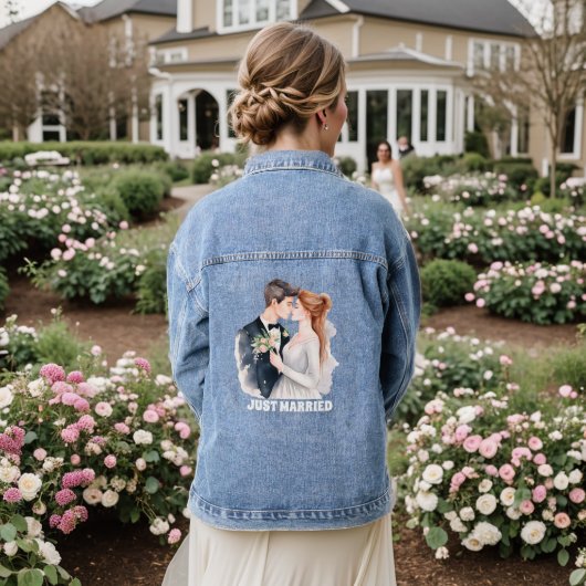 Joli couple marié ajouter le texte Denim Jacket (Mariage Retour)