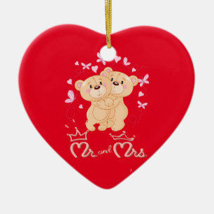 Joli couple valentine ornement céramique
