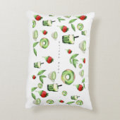 Joli Coussin à Jeter Matcha et Fruits au Style Est (Dos(Vertical))