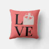 Joli coussin avec note d'amour en rose poudré mode (Verso)