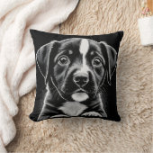 Joli coussin de chien noir et blanc – Coussin conf (Couverture)