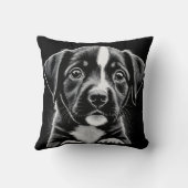 Joli coussin de chien noir et blanc – Coussin conf (Verso)