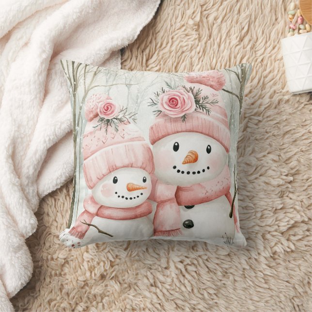 Joli coussin de famille Snowman (Couverture)