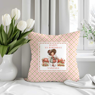 Joli Coussin de Fête pour Fille Fée Rose Floral