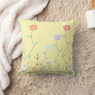 Joli Coussin de Fleurs Sauvages