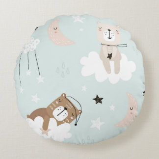 Joli Coussin de Jeté Bleu Teddy pour la Nurserie