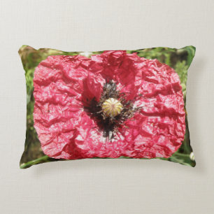 Joli Coussin de la fleur de pavot rouge