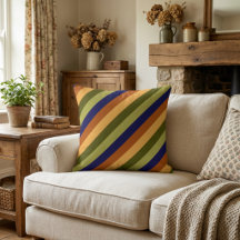 Joli Coussin de Lancement de Grandes Rayures Olive
