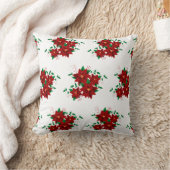 Joli Coussin de Lancement Fleurs Rouges de Noël (Couverture)
