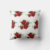 Joli Coussin de Lancement Fleurs Rouges de Noël (Verso)