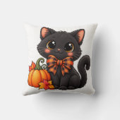 Joli Coussin de Lancer de Chat Noir d'Halloween Dé (Verso)