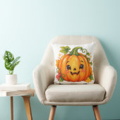 Joli Coussin de Lancer de Citrouille d'Halloween | (Chaise)