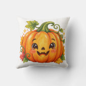 Joli Coussin de Lancer de Citrouille d'Halloween | (Verso)