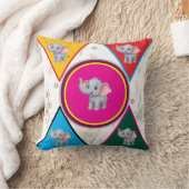 Joli Coussin de Lancer Géométrique d'Éléphant pour (Couverture)