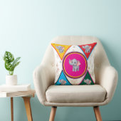 Joli Coussin de Lancer Géométrique d'Éléphant pour (Chaise)