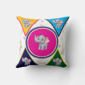 Joli Coussin de Lancer Géométrique d'Éléphant pour (Verso)