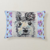 Joli coussin décoratif aquarelle Alpacca Lama pens (Dos)