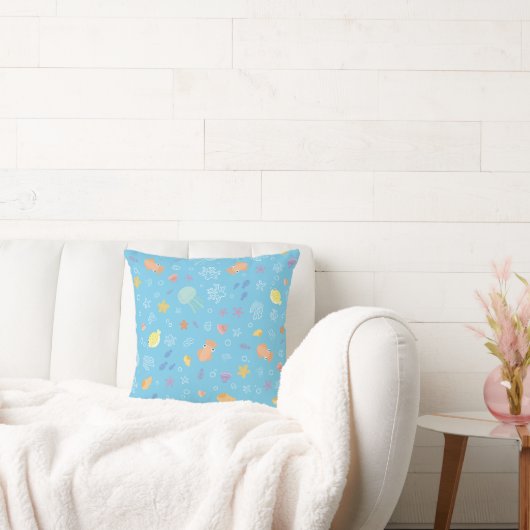 Joli Coussin Double Face avec Animaux de l'Océan (Canapé)