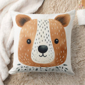 Joli Coussin Face Ours, Décor Chambre Enfants (Couverture)