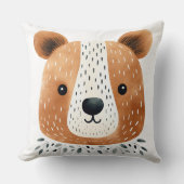 Joli Coussin Face Ours, Décor Chambre Enfants (Recto)