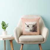 Joli Coussin longhorn rose (Chaise)