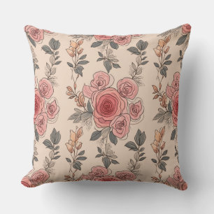 Joli coussin motif à fleurs
