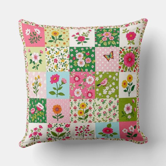 Joli coussin patchwork d'été. (Verso)