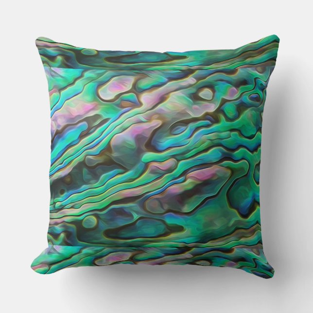 Joli Coussin Paua Abalone à l'aquarelle (Recto)