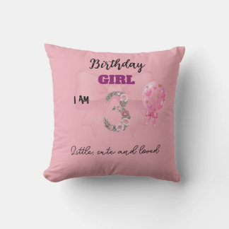 Joli Coussin pour les 3 ans d'une Fille
