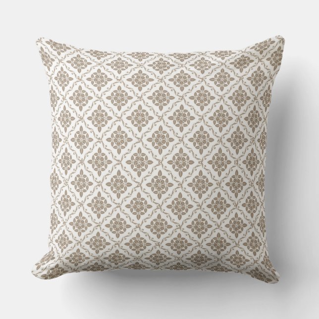Joli Coussin réversible Beige Damask (Recto)