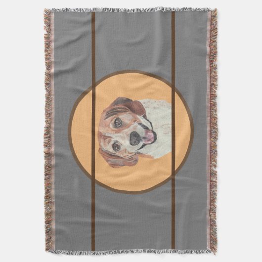 Joli Couverture en coton Beagle tiré à la main (devant Vertical)