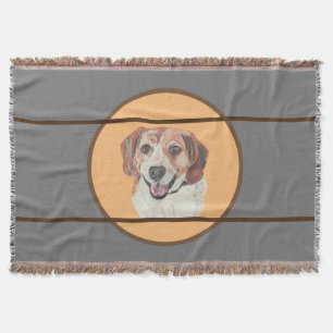 Joli Couverture en coton Beagle tiré à la main