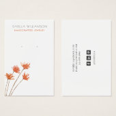 Joli Cuivre Orange Bijoux d'oreille Cartes d'affic (Devant & derrière)