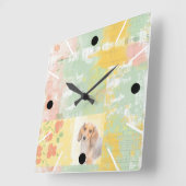 Joli dachshund pastel horloge murale (Angle)