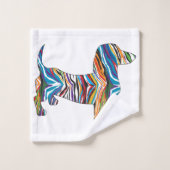 Joli Dachshund Psychédélique (Gant de toilette)