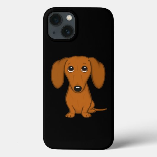 Joli dachshund rouge | Étui pour téléphone drôle d (Verso)