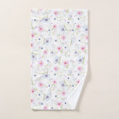 Joli Dainty Rose Bleu Fleurs Motif Floral (Serviette à main)