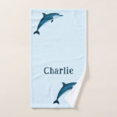 Joli dauphins bleu enfants serviette (Serviette à main)
