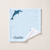 Joli dauphins bleu enfants serviette (Gant de toilette)