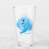 joli dauphins de plage ajouter nom Verre (Devant)