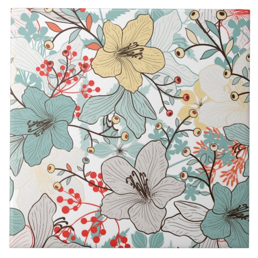 joli décor fleuri carreaux céramique (Devant)