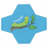 Joli dessin animé de chenille verte mignonne (Plat)