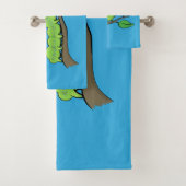 Joli dessin animé de chenille verte mignonne (En situation)