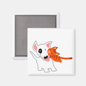 Joli dessin au taureau Terrier et Kitten Aimant (Recto/Verso)