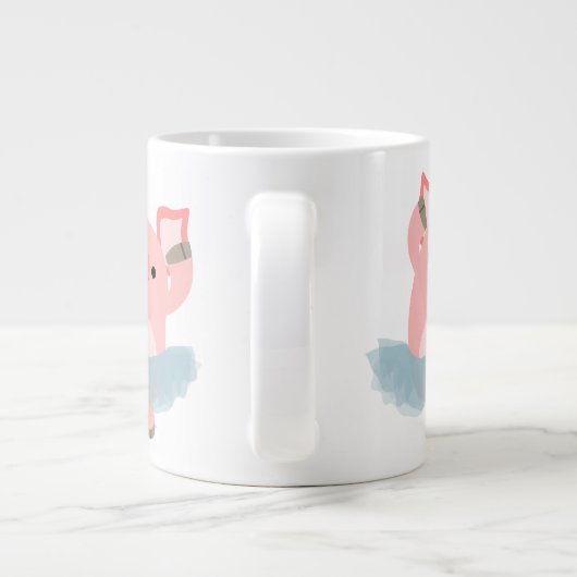 Joli dessin Ballerina Cochon Jumbo Mug (Dos)