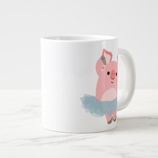 Joli dessin Ballerina Cochon Jumbo Mug (Devant droit)